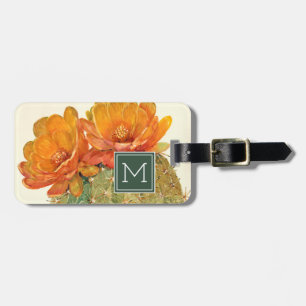 Etiqueta De Bagagem Flores Laranja De Cactus
