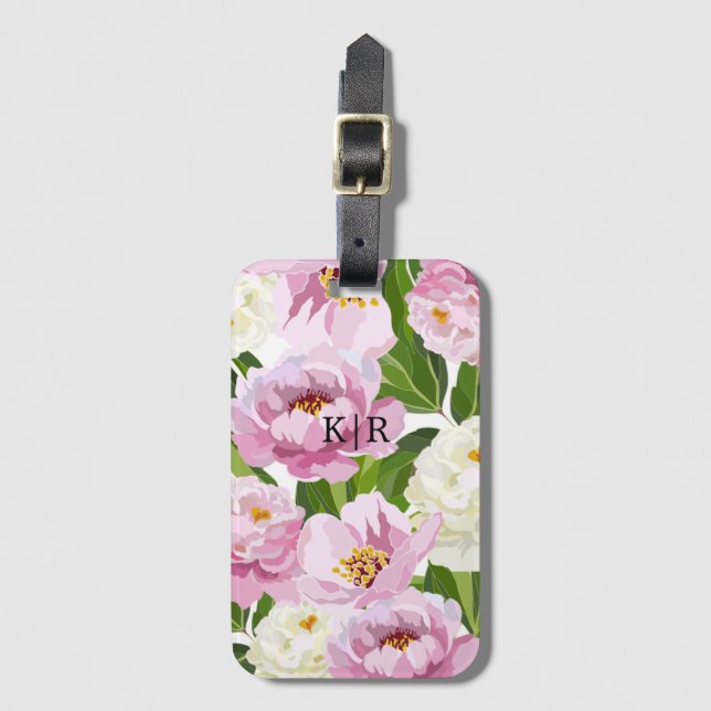 Etiqueta De Bagagem Flores Modernas (Frente Vertical)