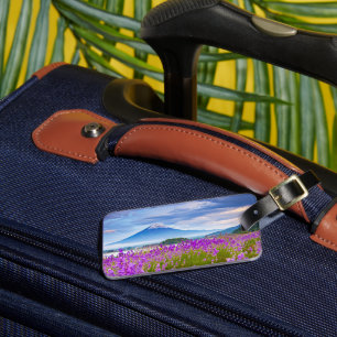 Etiqueta De Bagagem Flores Monte Fugi Japão