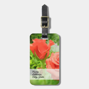 Etiqueta De Bagagem Flores Românticas de Rosa
