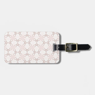 Etiqueta De Bagagem Flores Românticas Rosa e Cinzas