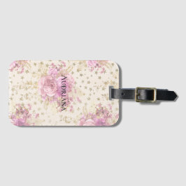 Etiqueta De Bagagem Flores Rosa-Chic