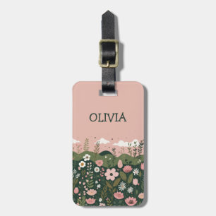 Etiqueta De Bagagem Flores Silvestres de Desenho Animado Fofo Personal