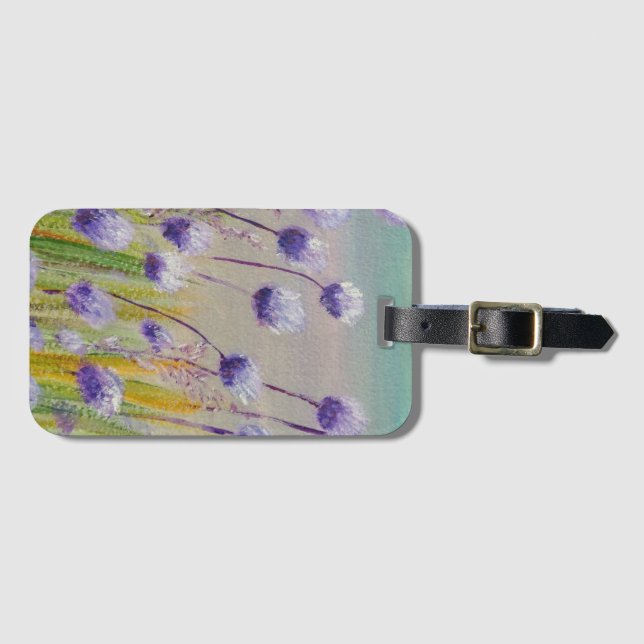 Etiqueta De Bagagem Flores silvestres roxas (Frente Horizontal)
