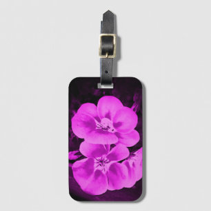 Etiqueta De Bagagem Flores Tropicais Rosa Brilhante
