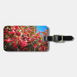 Etiqueta De Bagagem Flores vermelhas