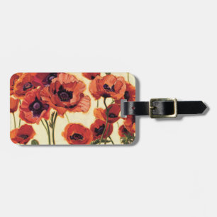 Etiqueta De Bagagem Flores vermelhas