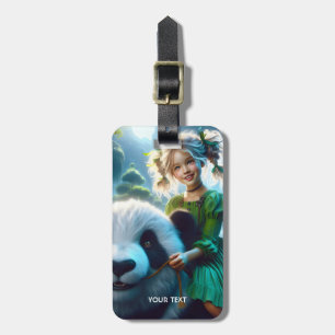 Etiqueta De Bagagem Floresta de Panda Bonita Fantasy