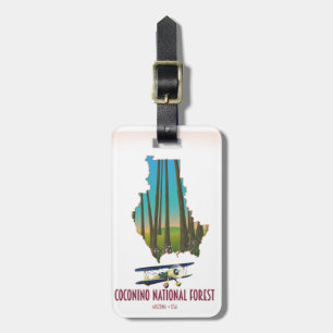 Etiqueta De Bagagem Floresta Nacional de Coconino Arizona EUA mapa