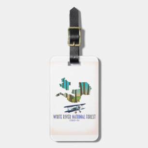 Etiqueta De Bagagem Floresta Nacional de White River Colorado mapa EUA