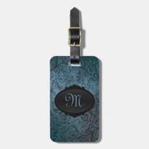 Etiqueta De Bagagem Flourish azul