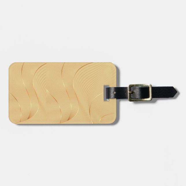 Etiqueta De Bagagem Flowing Gold Lines Luxury Abstract Background Art (Frente Horizontal)