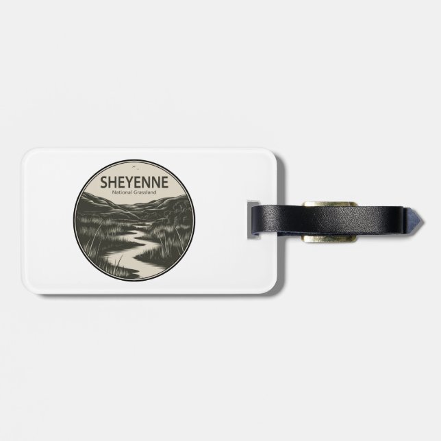 Etiqueta De Bagagem Fluxo de Grassland Nacional de Sheyenne (Traseira Horizontal)