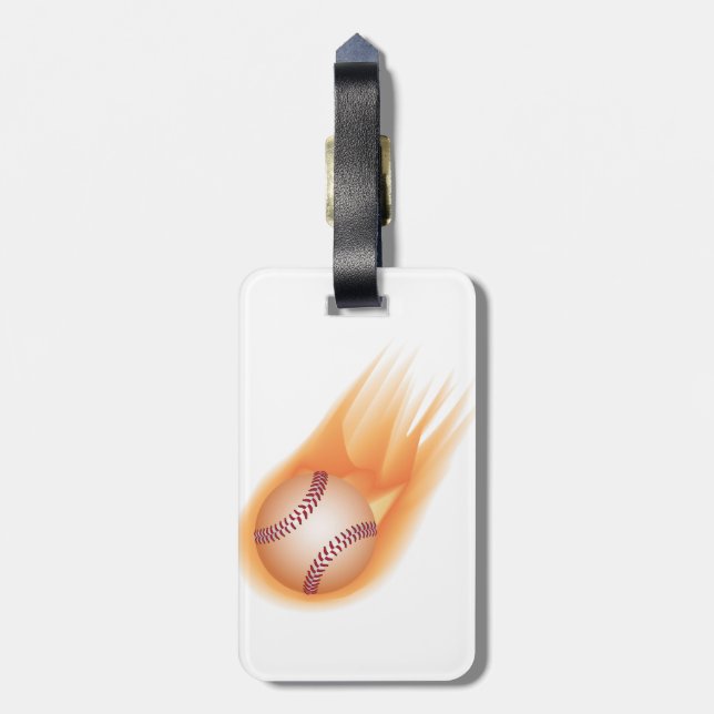 Etiqueta De Bagagem fogo do basebol (Traseira Vertical)