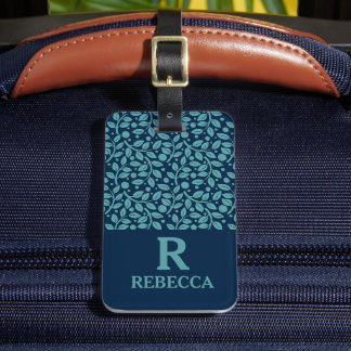Etiqueta De Bagagem Folha azul personalizada
