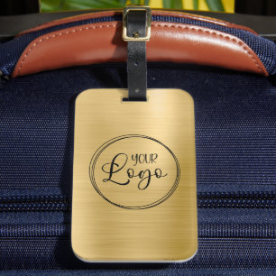 Etiqueta De Bagagem Folha de Ouro Leve Seu Logotipo de Negócios Aqui