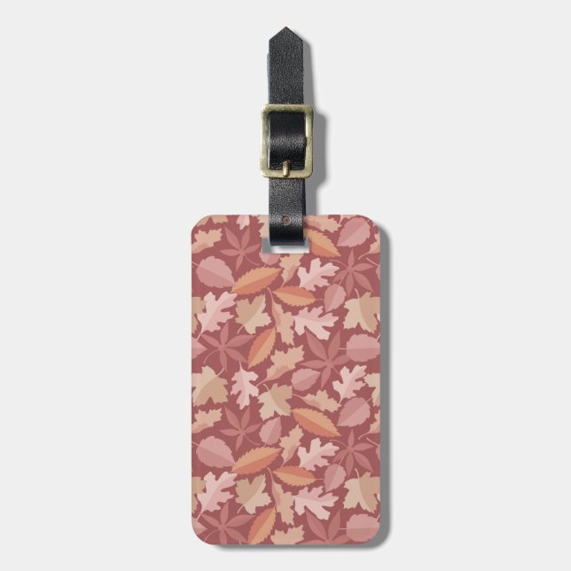 Etiqueta De Bagagem folhas de Marsala padrão (Frente Vertical)