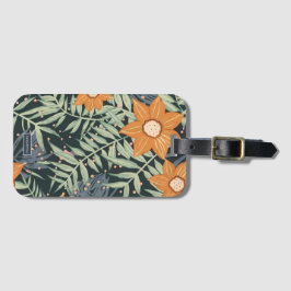 Etiqueta De Bagagem Folhas Florais Tropicais Personalizadas