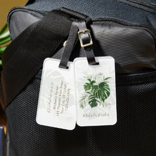Etiqueta De Bagagem Folhas Tropicais Modernas Personalizadas