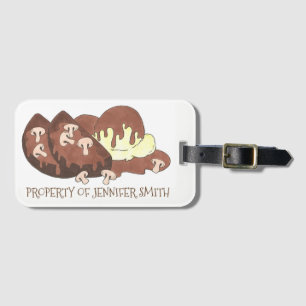 Etiqueta De Bagagem Foodie Meatloaf amassado Batatas Gravura