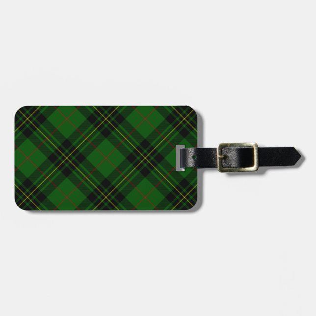 Etiqueta De Bagagem Forbes tartan green xadrez preta (Frente Horizontal)