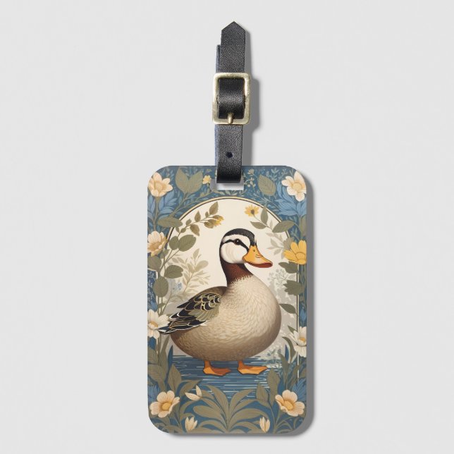 Etiqueta De Bagagem Forma Flamental do Pato Cinto (Frente Vertical)