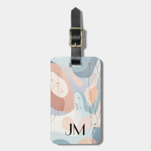 Etiqueta De Bagagem formas abstrato com decoração floral