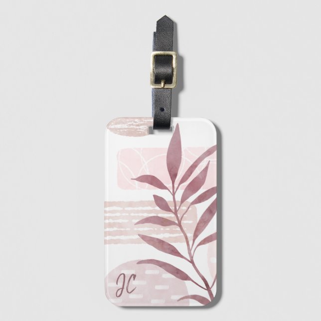 Etiqueta De Bagagem Formas de Aquarela de abstrato Calmo (Frente Vertical)