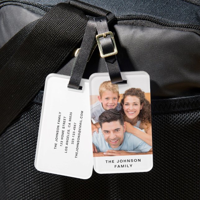 Etiqueta De Bagagem Foto da família moderna (Modern Family Photo Luggage Tag)