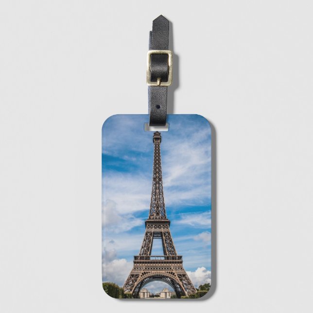 Etiqueta De Bagagem Foto da torre Eiffel (Frente Vertical)