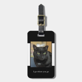 Etiqueta De Bagagem Foto de Animal Preto e Branco