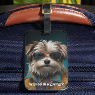 Etiqueta De Bagagem Foto de Cachorro Fofo