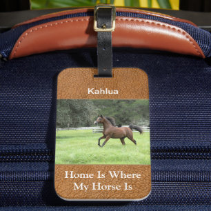 Etiqueta De Bagagem Foto de Cavalo Personalizada com Estilo
