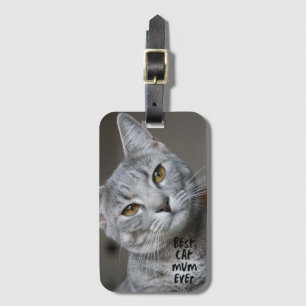 Etiqueta De Bagagem Foto de Gato de Trendência Moderna da Mãe do Melho