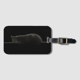 Etiqueta De Bagagem Foto de Gato Silhouette Sleeping