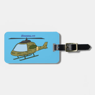 Etiqueta De Bagagem Foto de helicóptero de camoflagem do exército