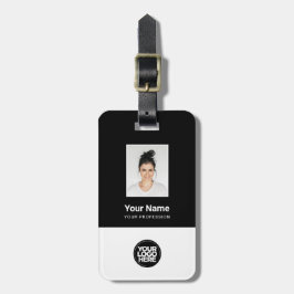 Etiqueta De Bagagem Foto do funcionário corporativo, código do Bar, lo