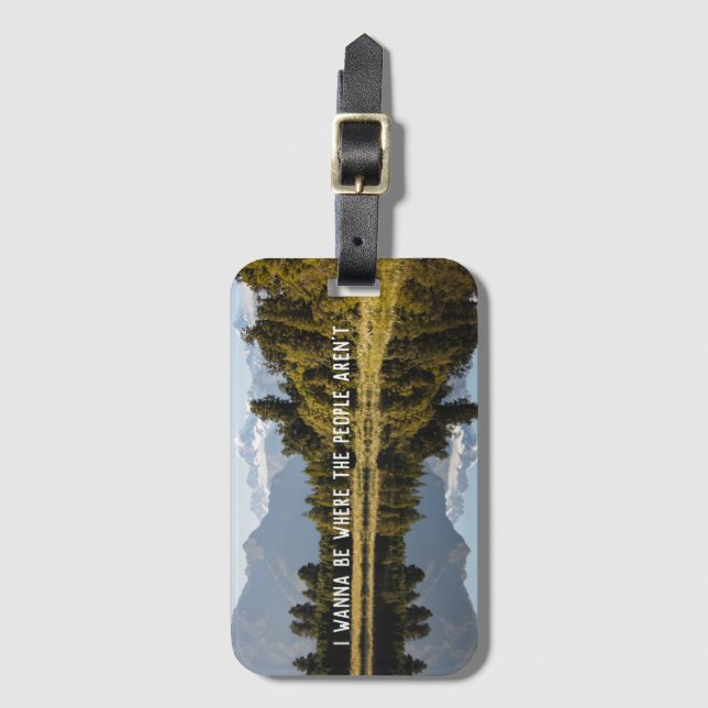 Etiqueta De Bagagem Foto engraçada presente com citação de Viagem (Frente Vertical)