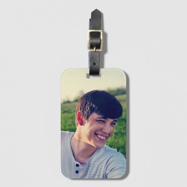 Etiqueta De Bagagem Foto Personalizada  (Frente Vertical)