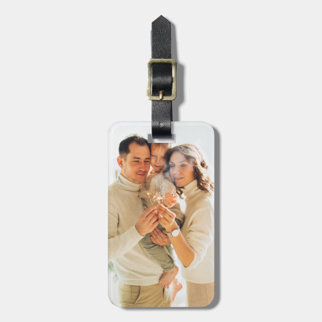 Etiqueta De Bagagem Foto Personalizada (Frente Vertical)