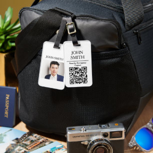 Etiqueta De Bagagem Foto Personalizada & Código QR