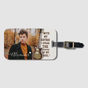 Etiqueta De Bagagem Foto personalizada do amante da música instrument