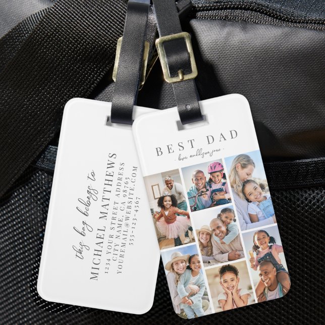 Etiqueta De Bagagem Foto personalizada do Pai (Custom Dad Photo Luggage Tag)