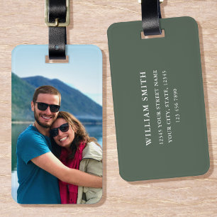 Etiqueta De Bagagem Foto personalizada, simples e moderno