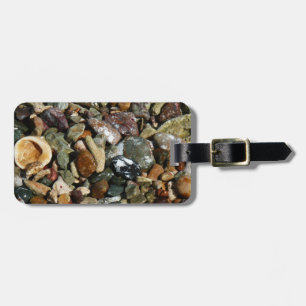 Etiqueta De Bagagem Fotografia da Natureza de Conchas, Rochas e Coral