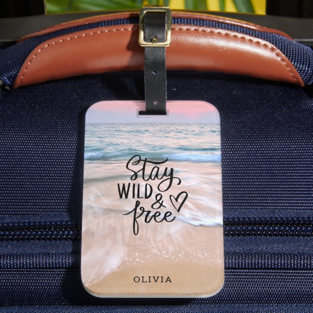 Etiqueta De Bagagem Fotografia de praia livre e selvagem (Frente Insitu 2)