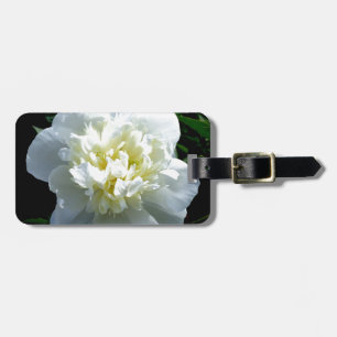Etiqueta De Bagagem Fotografia floral branca de pénia branca Elegante