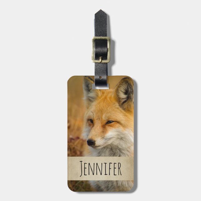 Etiqueta De Bagagem Fotografia natural de Fox Vermelha Cura (Frente Vertical)