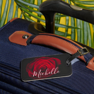 Etiqueta De Bagagem Fotografia personalizada da colheita da rosa verme