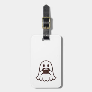 Etiqueta De Bagagem Fotógrafo Fantasma de Halloween Fofo